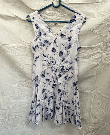 Rebecca Taylor White and Blue Floral Dress
