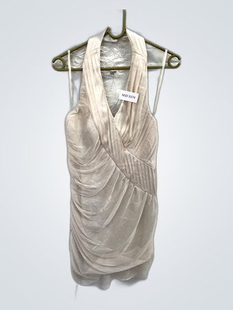 Beige Halter Neck Dress