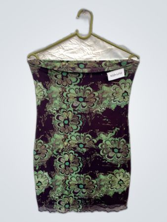 Green and Black Floral Dress