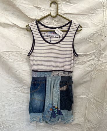 Striped Tank Top with Patchwork Skirt
