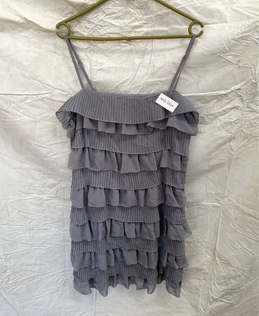 Gray Ruffled Dress