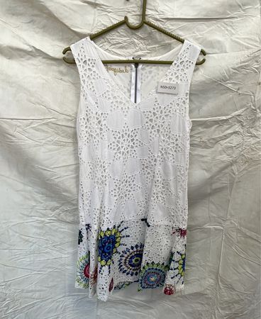 White Floral Embroidered Dress