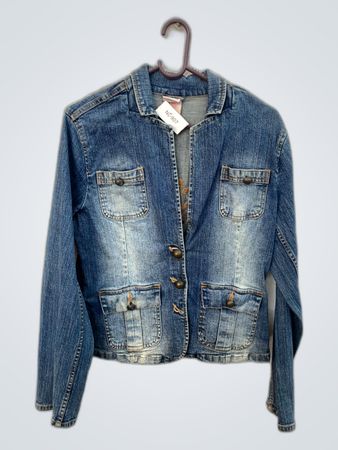 Denim Jacket with Floral Embroidery