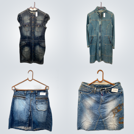 Denim Bundle: Bapex Jacket, DKNY Skirt & More, 7 Piece Mix Lot