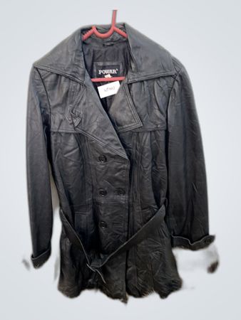 Powar Leather Jacket with Fur Trim