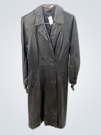 Black Leather Trench Coat