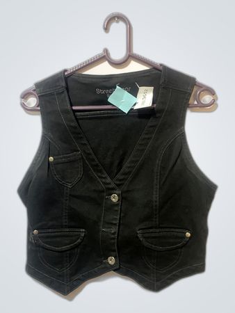 Black Denim Vest