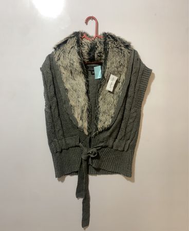 Gray Fur-Lined Vest