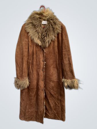 Brown Fur-Trimmed Coat