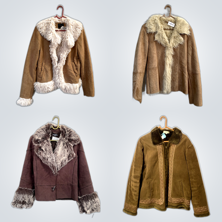 Vestes en daim avec garniture en fourrure