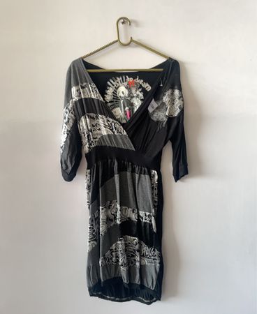Black and Gray Patchwork Dress