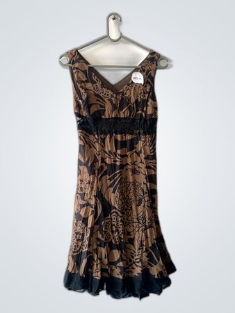 Brown and Black Floral Dress