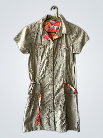 Olive Green Short Sleeve Dress