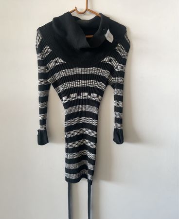 Black and White Striped Dress