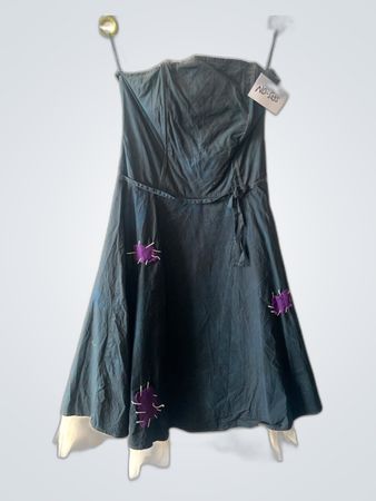 Teal Dress with Purple Embellishments