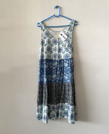 Blue and White Floral Dress