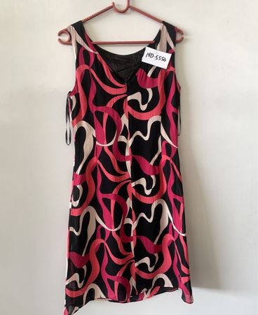 Dress with Red and White Swirls