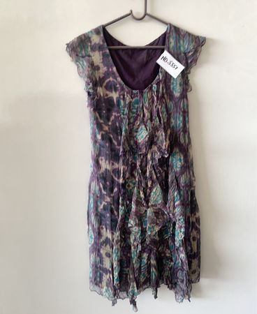 Blouse with Purple and Blue Pattern
