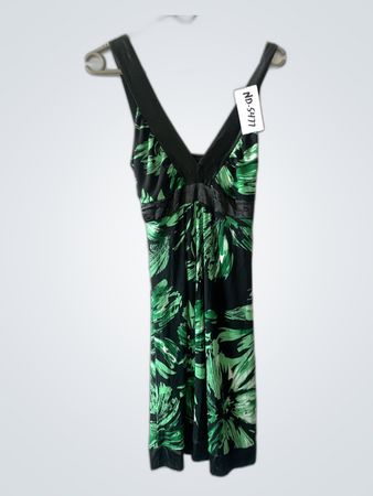 Green and Black Floral Dress