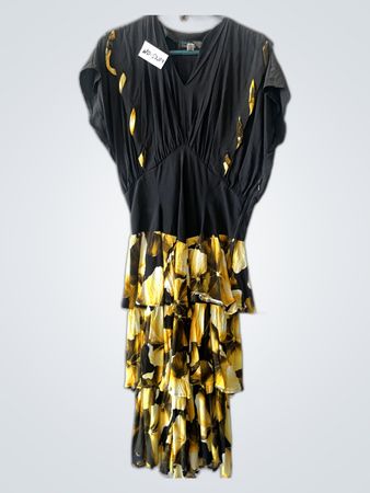 Black and Gold Floral Dress