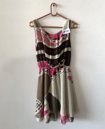 Dress with Pink and Brown Pattern