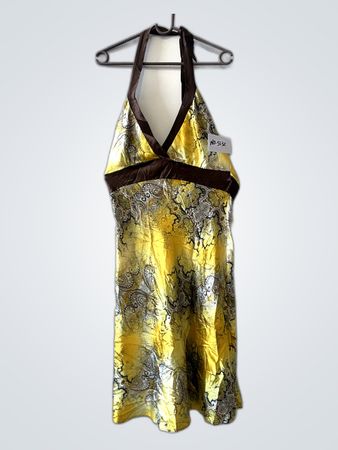Yellow Paisley Halter Dress