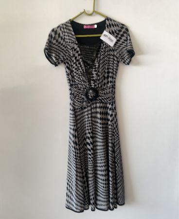 Black and White Houndstooth Dress
