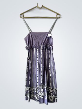 Purple and White Striped Dress