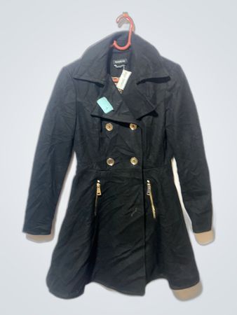 bebe Black Double-Breasted Coat