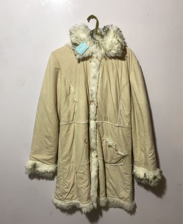 Tan Fur-Trimmed Winter Coat