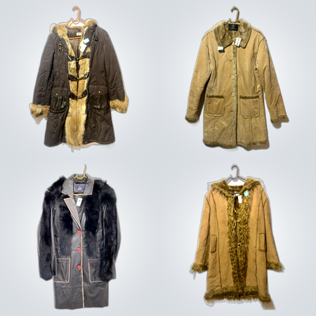 Luxusjacken-Bundle - Pelz-, Wildleder- & Lederjacken - 7 Teile Mix Marken