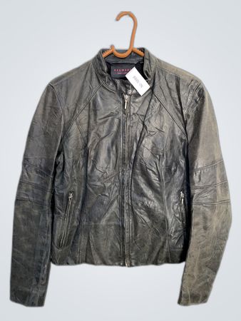 Eichenholz-Lederjacke