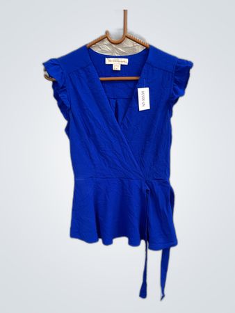 Blue Wrap Top