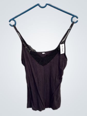 Black Lace-Trimmed Cami