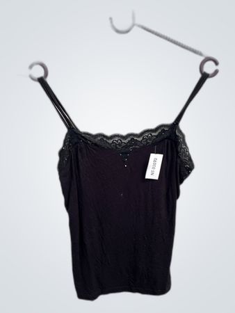 Black Lace-Trimmed Camisole