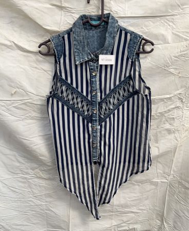 Foresta Bella Striped Denim Vest