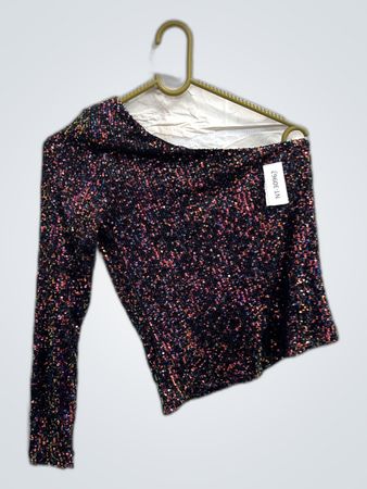 Sequined Off-the-Shoulder Top