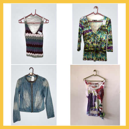 Mixed Color Tops+Denim Jacket Pack(FV 171)