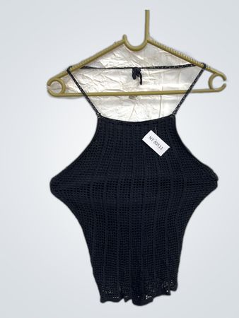 Black Crochet Bodysuit