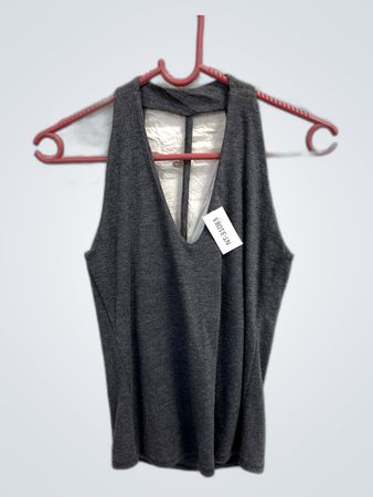 Gray Halter Neck Tank Top