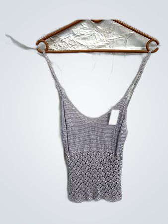 Gray Crochet Top