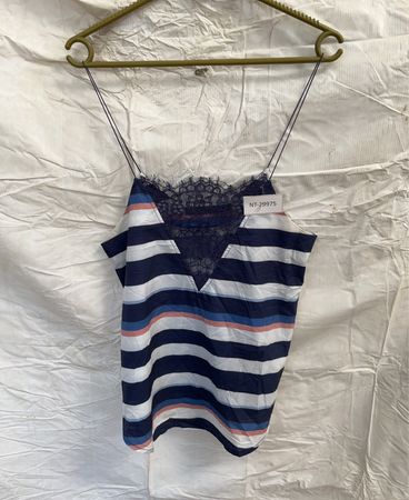 Educ't Striped Lace Trim Camisole
