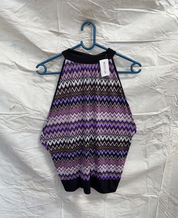 Zigzag patterned leotard