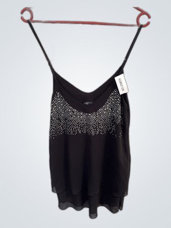 Black Embellished Tank Top
