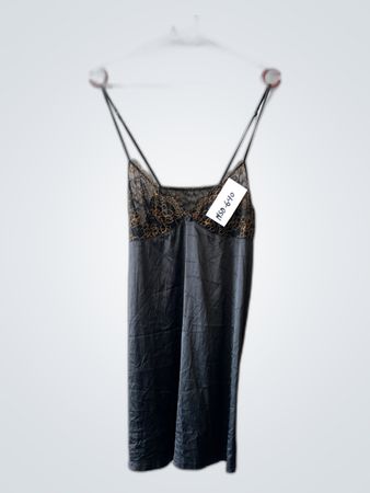 Black Nightgown with Lace Details