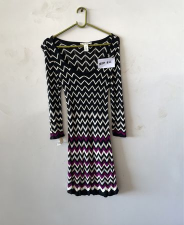 Long-Sleeve Chevron Dress