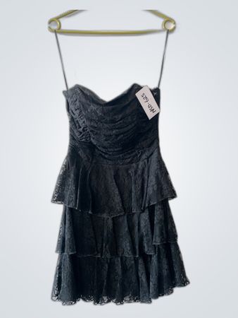 Black Ruffled Lace Dress