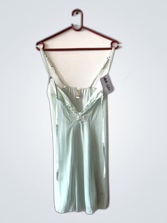 Light Green Chemise with Lace Detail