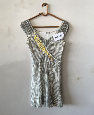 Striped V-Neck Dress with Sequins