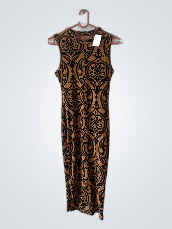 Brown and Black Patterned Dress